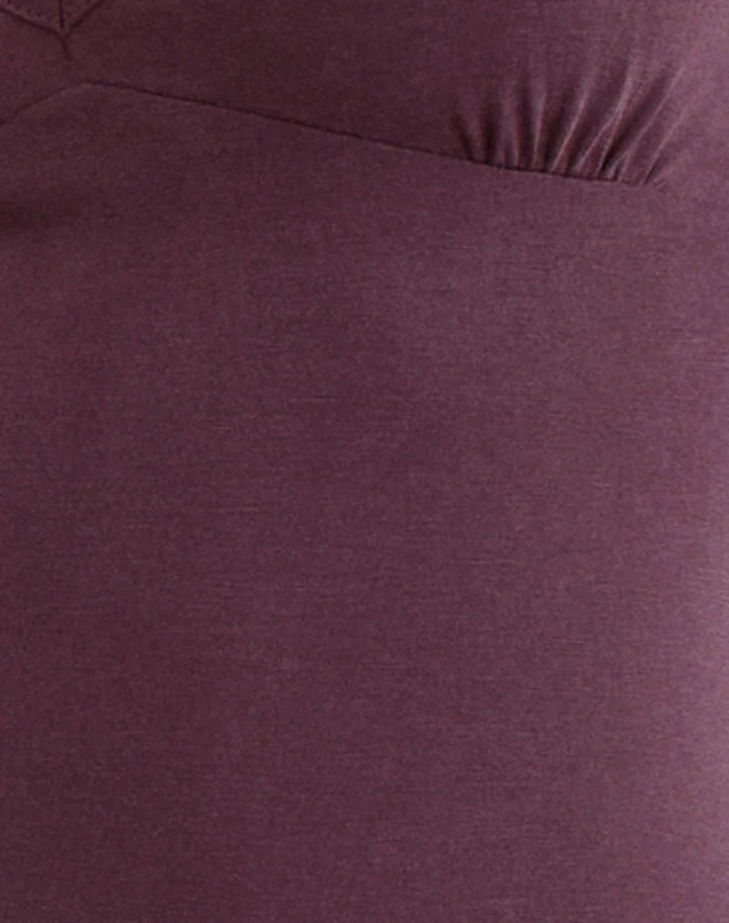 Sanyu Plunge Maxi Dress in Cupro Deep Purple