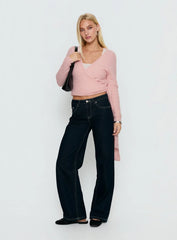 Tonee Wrap Knit Cardigan Pink