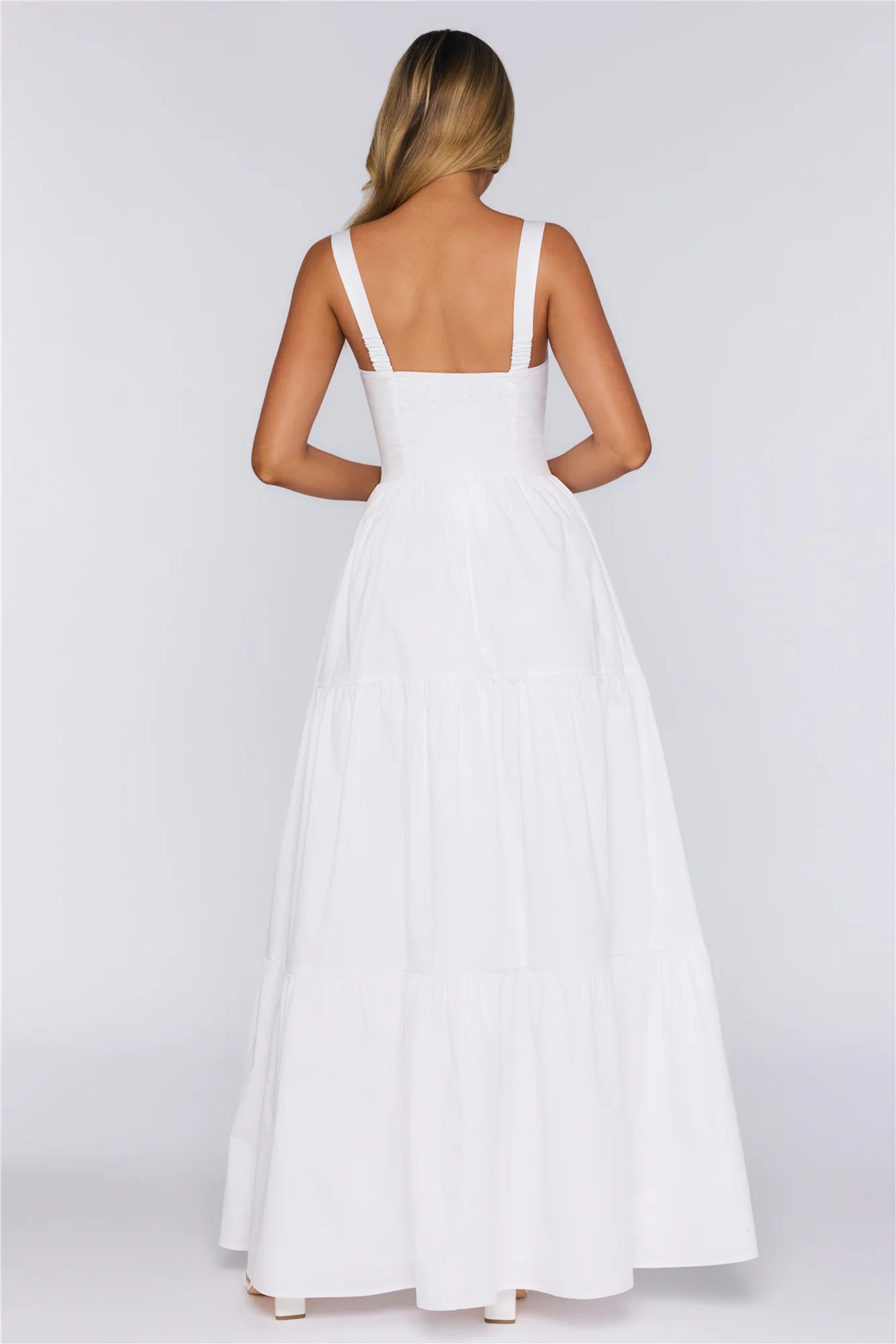 Fashion Snap Maxi Dress White