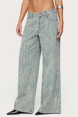 Blaze Distressed Low Rise Baggy Jeans
