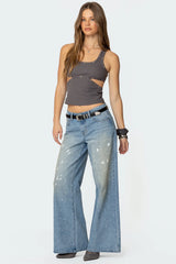 Paint Splatter Low Rise Baggy Jeans